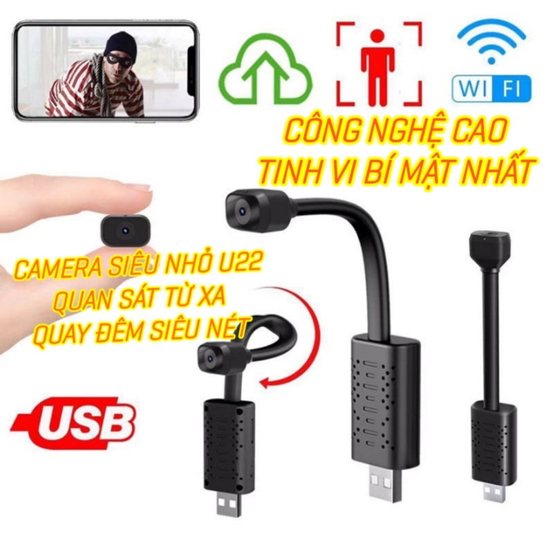 Camera siêu nhỏ không dây U22 giám sát  qua wifi quay đêm